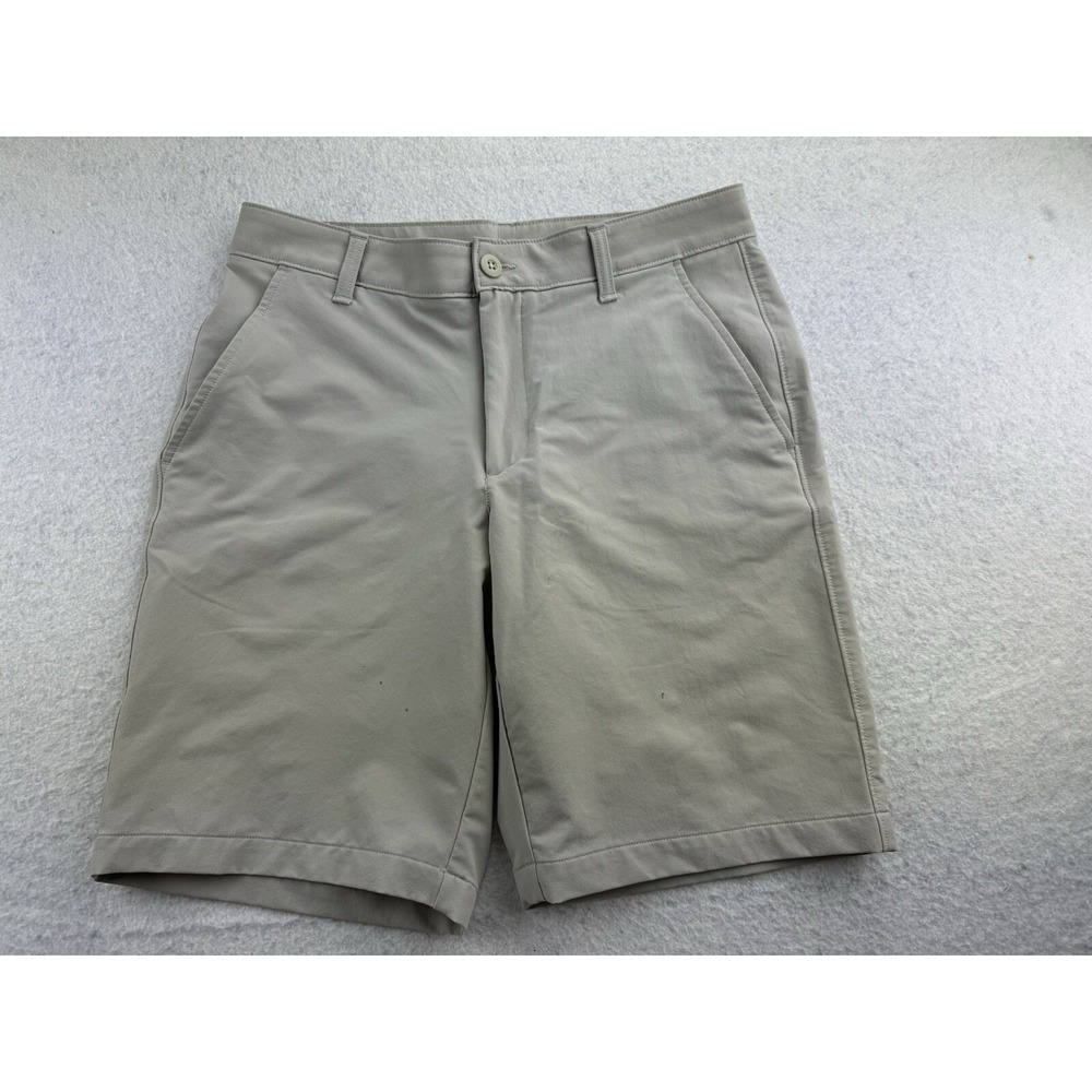 Under Armour UA Matchplay Shorts Mens Sz 32 Tan/Beige 9.5" Golf Wicking "STAINS"
